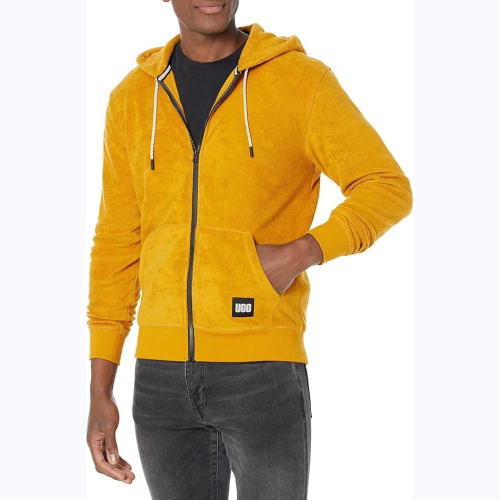 UGG men’s Forster Full Zip Hoodie fl sweatshirt mustard yellow